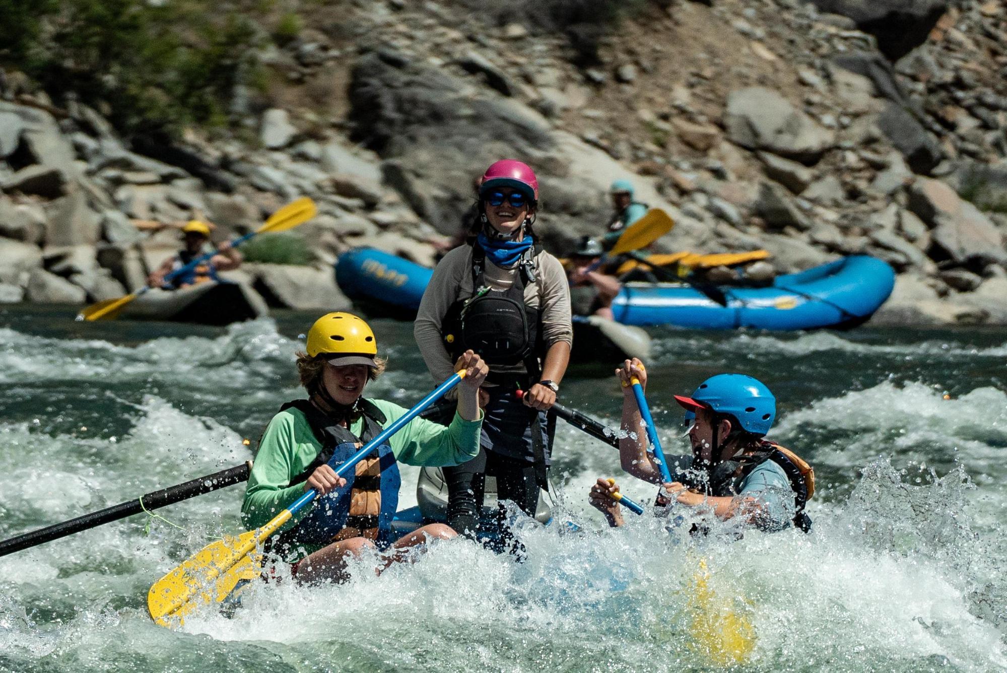 Rapids On White Water Rafting Trip